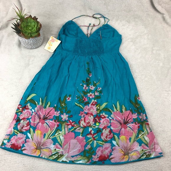NWT Dress Energie summer floral girls sz M blue - Picture 6 of 7